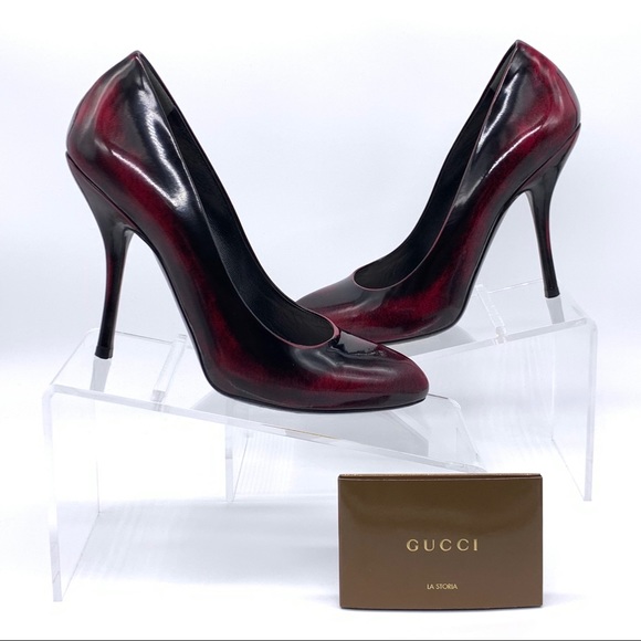 Gucci Women’s Old Wimbledon Cherry Nero Stiletto Heels Pumps 6.5 - Picture 5 of 14